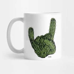 Rock on Cactus Hand 'The Sign of the Horns' Mug